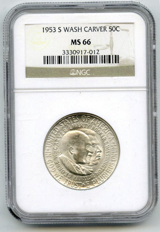 1953-S Washington Carver Silver Half Dollar NGC MS66 San Francisco Mint - H550