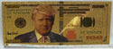 Donald Trump $100 Federal Reserve Note Novelty 24k Gold Plated Foil Bill GFN73