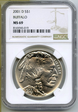 2001-D American Buffalo Indian Silver Dollar NGC MS69 Commemorative Coin - J386