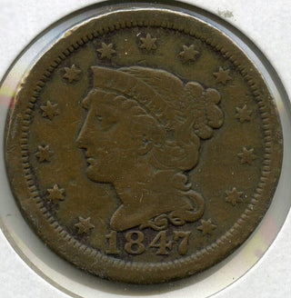 1847 Braided Hair Large Cent Penny - H352