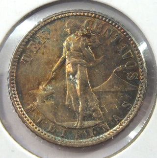 1945-D Philippines Coin 10 Centavos - Toned Toning - Filipinas - J787