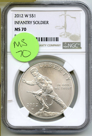 2012-W Infantry Soldier Silver Dollar NGC MS70 Certified $1 West Point Mint J404