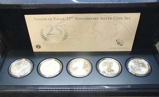 2011 American Eagle 1 oz Silver 25th Anniversary 5-Coin Set U.S. Mint - C509