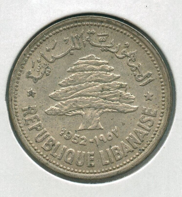 1952 Lebanon Silver Coin 50 PIastres - SR847