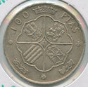 1966 Spain 100 Pesetas Silver Coin Franco - SR84