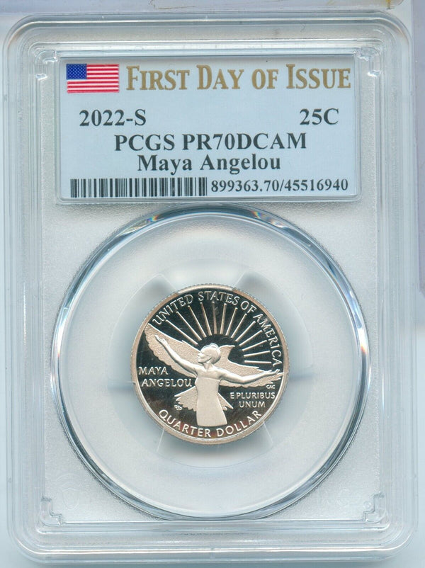 2022-S Maya Angelou American Women Quarter PCGS PR70DCAM San Francisco - SS639