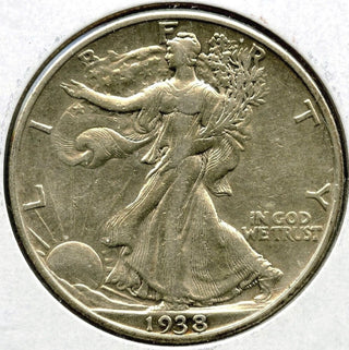 1938-D Walking Liberty Silver Half Dollar - Denver Mint - J498