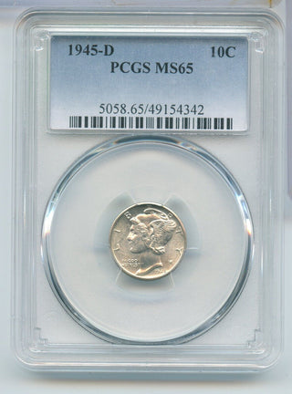 1945-D Silver Mercury Dime 10c PCGS MS65 Denver Mint - SR980