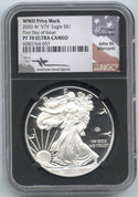 2020-W Proof Silver Eagle WWII Privy NGC PF70 Mercanti Signature First Day G371