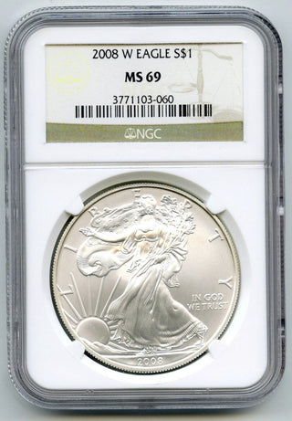 2008-W American Eagle 1 oz Silver Dollar NGC MS69 Certified West Point Mint H660