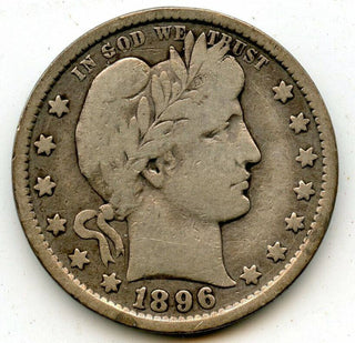 1896-O Barber Silver Quarter - New Orleans Mint - BR375