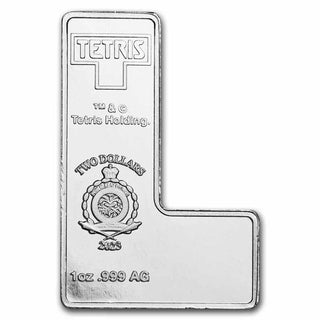 Tetris J Shape Tetrimino Block 1 Oz 999 Silver 2023 Niue $2 Coin Ag - JP421
