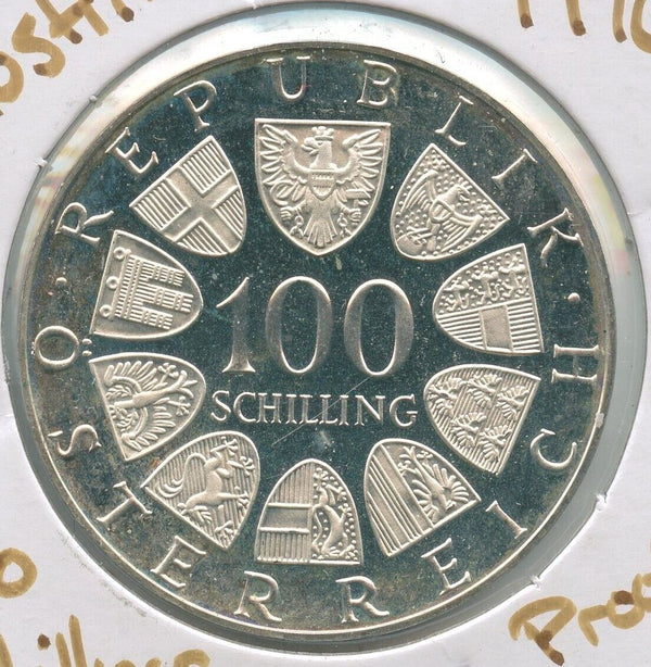 1976 Austria Silver 100 Schillings 200th Anniversary of the Burgtheater - SS340