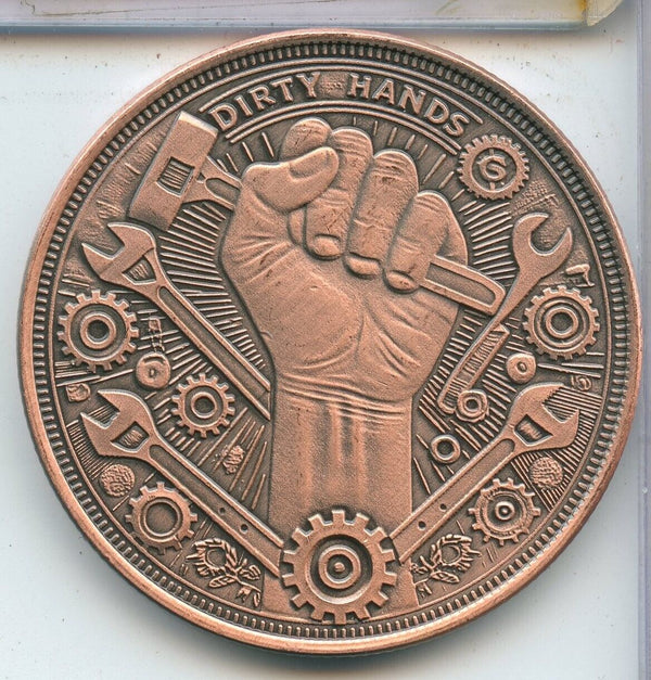 (20) Dirty Hands Clean Money America USA 1 Oz 999 Copper Round Antiqued Roll