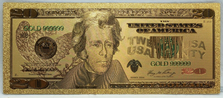 2006 $20 US Federal Reserve Novelty 24K Gold Foil Plated Note Bill 6