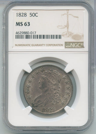 1828-P Silver Bust Half Dollar NGC MS63 Philadelphia Mint - KR556