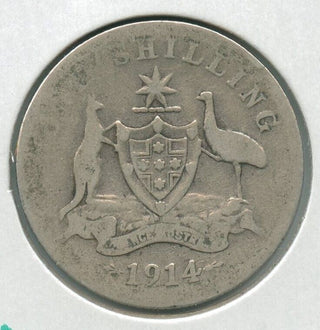 1914 Australia Silver Coin One Schilling - King George V - SR87