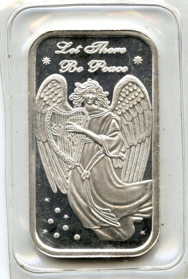 2003 Let There Be Peace Angel 999 Silver 1 oz Art Bar Ingot Medal Ounce - K118