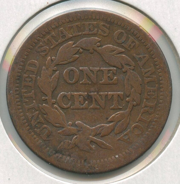 1853 Braided Hair Large Cent Penny 1c Philadelphia Mint - SR489