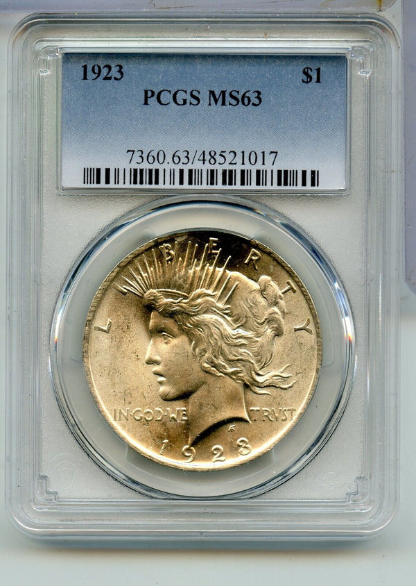 1923-P Peace Silver Dollar PCGS MS63 Philadelphia Mint - KR922