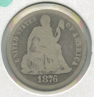 1876 Seated Liberty Silver Dime - Philadelphia Mint - DN744