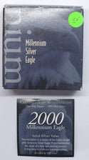 2000 Millennium American Eagle 999 Silver 1 oz Art Medal Round + Case - J905