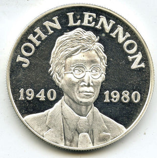 John Lennon Beatles 999 Silver 1 oz Art Medal 1940 - 1980 Love Round Rare E168