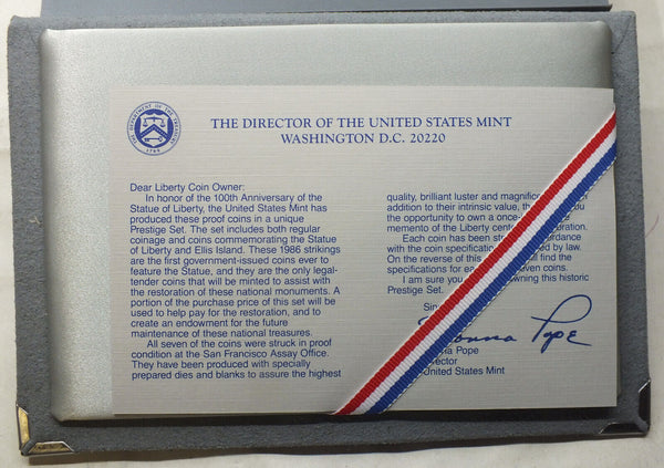 1986 United States Prestige Proof Coin Set - Ellis Island - H448