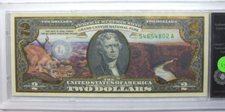 $2 Federal Reserve Currency Note - Grand Canyon National Park Art - J968