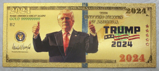 Donald Trump 2024 Thumbs Up MAGA Note Novelty 24K Gold Foil Plated Bill GFN74