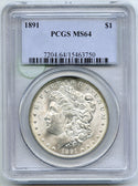 1891 Morgan Silver Dollar PCGS MS64 Double Ear VAM - Philadelphia Mint - J07