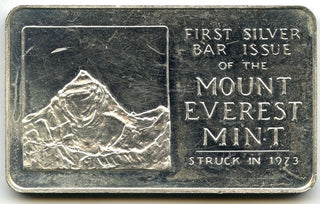 First Bar Issue 1973 Mount Evert Mint 999 Silver 1 oz Ingot Medal - H510
