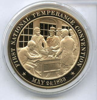 First National Temperance Convention Bronze Proof Art Medal Franklin Mint JL169