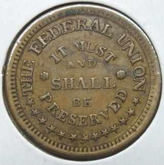 Civil War Token Army and Navy - Federal Union Must Shall Be Preserved - J972