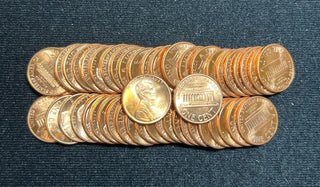 1990-P Unc Lincoln Memorial One Cent Penny Roll Uncirculated 50 Coins - SS462