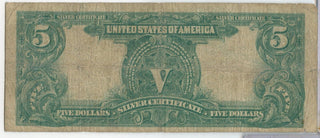 1899 $5 Indian Chief Five Dollars Silver Certificate Note Currency - SS536