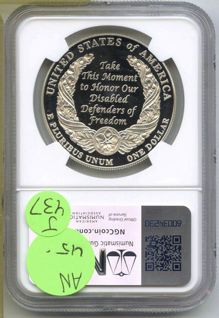 2010-W Disabled Veterans Proof Silver Dollar NGC PF69 Ultra Cameo Coin J437