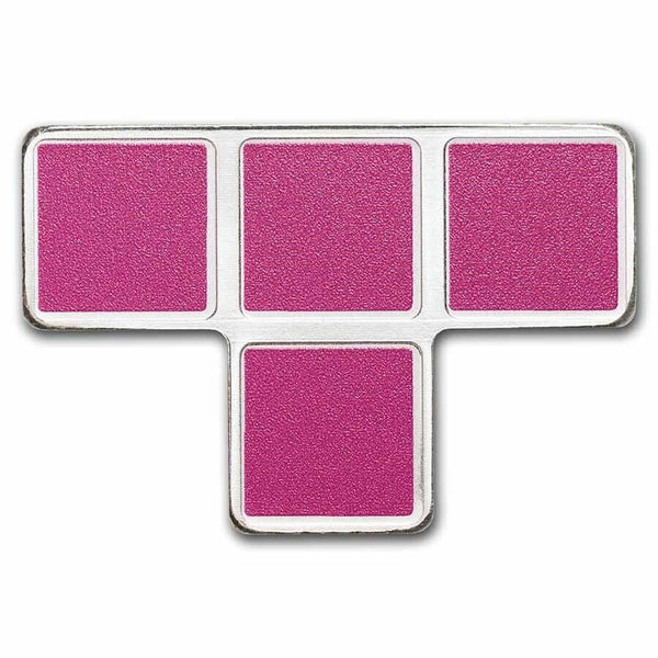 Tetris Purple $2 Coin 999 Silver 1 oz Tetrimino Block 2023 Niue Bullion - JP428