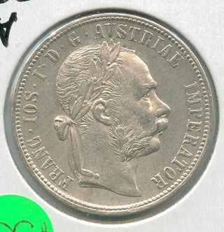 1880 Austria Silver One Florin Coin Franz Joseph I - SR836