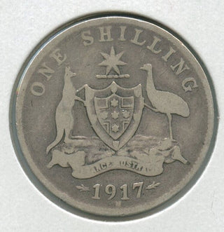 1917-M Australia Silver Coin One Schilling - King George V - SR89