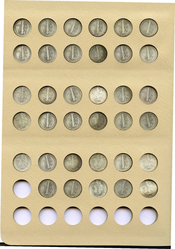 Mercury Dimes 1916 - 1945 Partial Coin Set Collection 7123 Dansco Album - K85