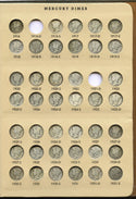 Mercury Dimes 1916 - 1945 Partial Coin Set Collection 7123 Dansco Album - K85