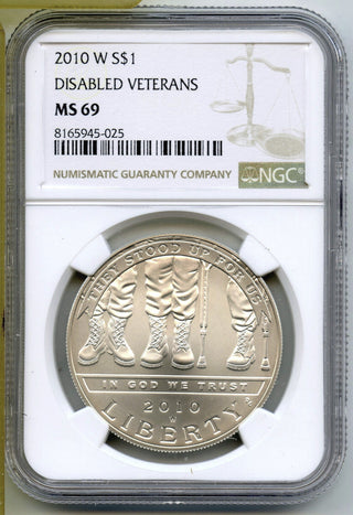 2010-W Disabled Veterans Silver Dollar NGC MS69 Certified $1 West Point - J403