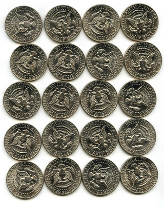 1985-D Kennedy Half Dollars 20-Coin Roll Denver Mint AU Unc - B901