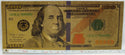 2009 $100 Federal Reserve Novelty 24K Gold Foil Plated Note Bill 6