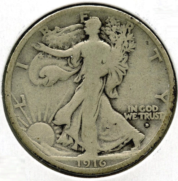 1916-D Walking Liberty Silver Half Dollar - Obverse - Denver Mint - K244