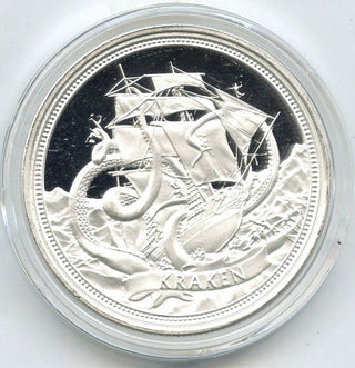 Kraken 999 Silver 1 oz Art Medal Round Sea Monster - Bullion Ounce - J562