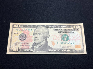 2017 Ten Dollars Repeater Bill Note $10 Federal Reserve Note - SS567