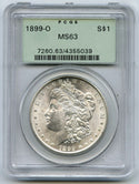 1899-O Morgan Silver Dollar PCGS MS 63 Green Label - New Orleans Mint - K182