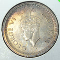 1942 India Half Rupee Coin - Toning Toned - King George VI - J780